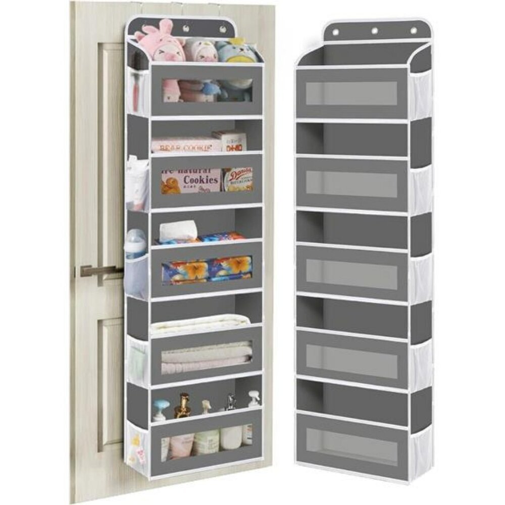Over Door Hanging Organizer 5 Shelf Storage with Mesh Pockets for Nursery